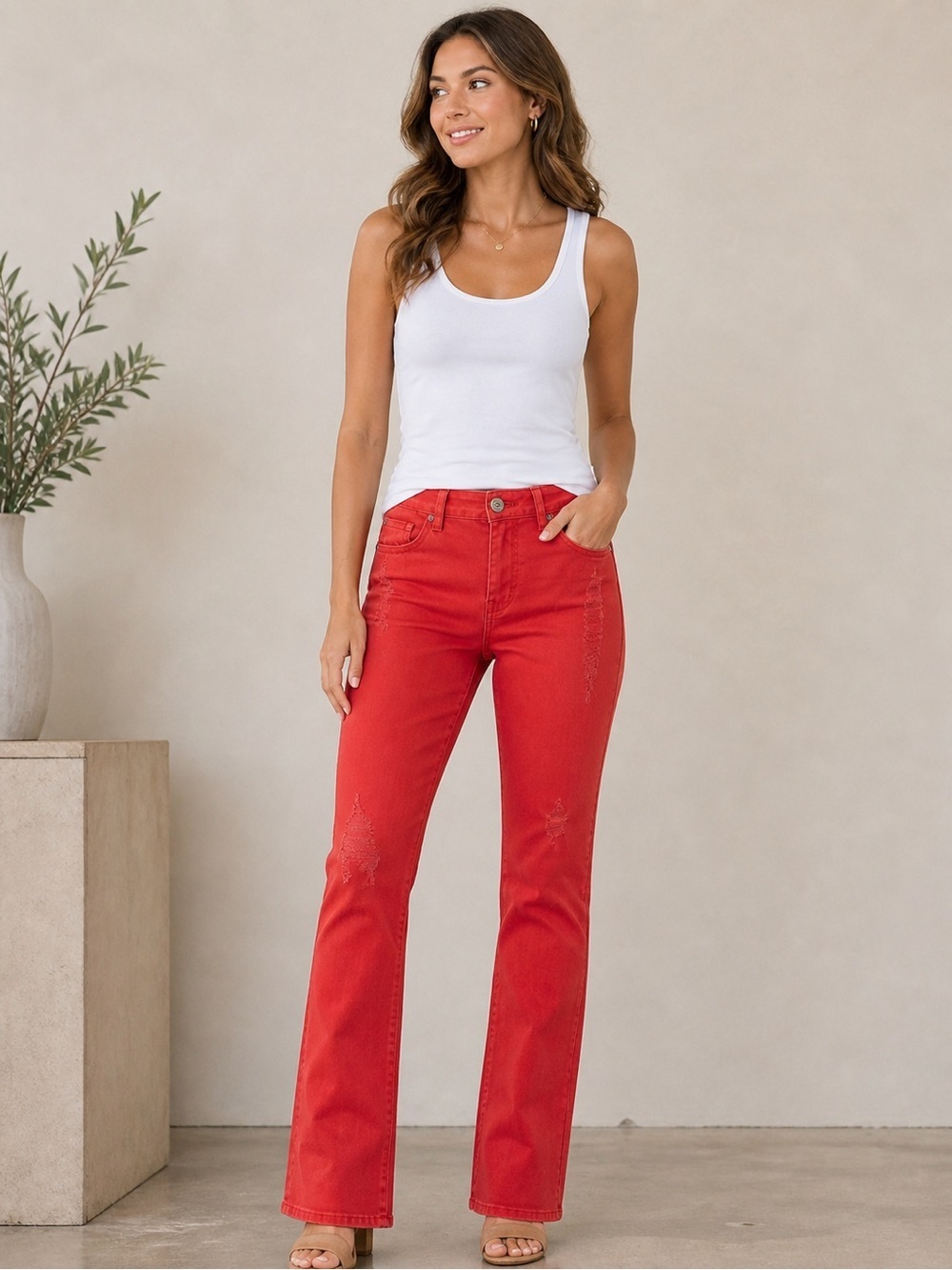 LC Lauren Conrad Depp Coral Skinny Women Jeans size 2